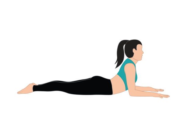 Girl doing cobra pose  Illustration