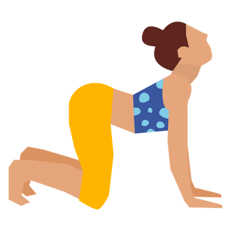 Girl doing cow yoga pose Illustration