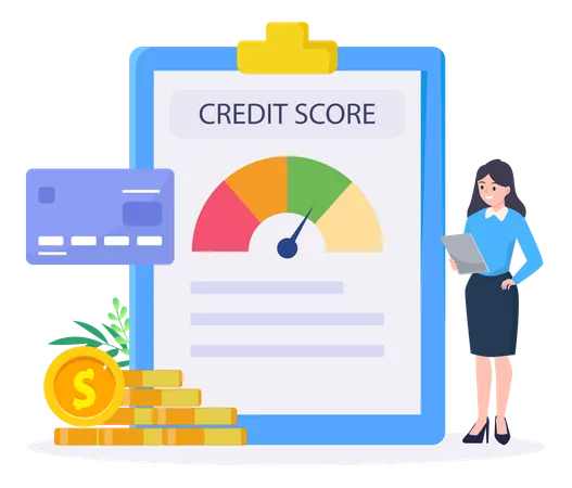 Credit Score Concept Document With Personal Credit History Illustration