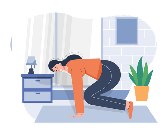 Girl doing crow position  Illustration