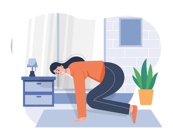 Girl doing crow position  Illustration