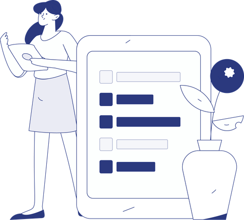 Girl doing customer analysis  Illustration