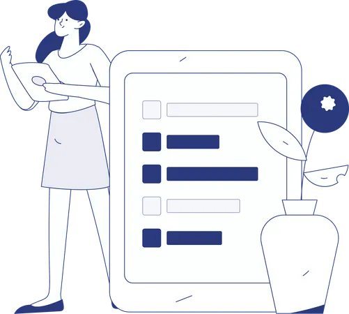 Girl doing customer analysis  Illustration