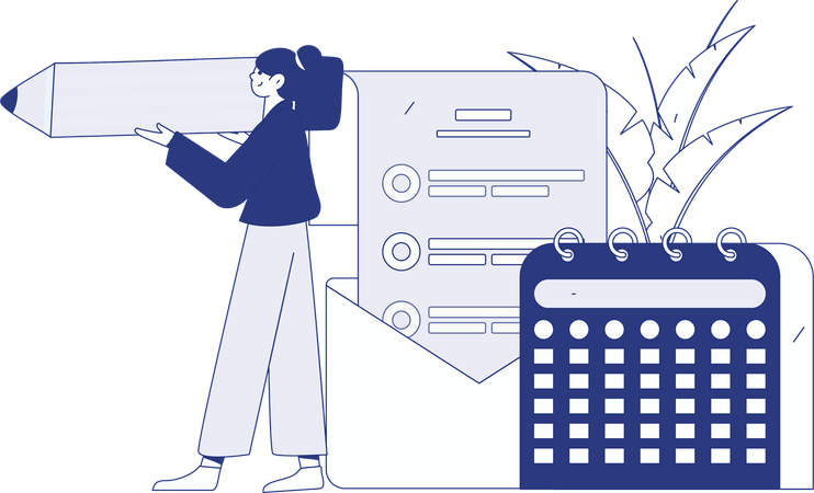 Girl doing customer analysis  Illustration