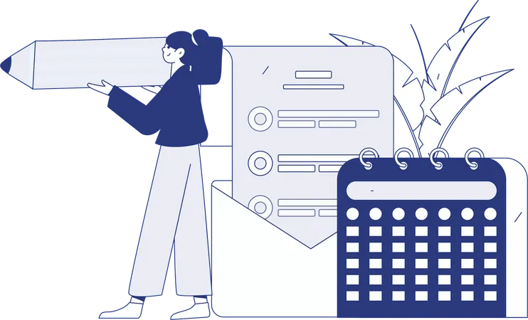 Girl doing customer analysis  Illustration
