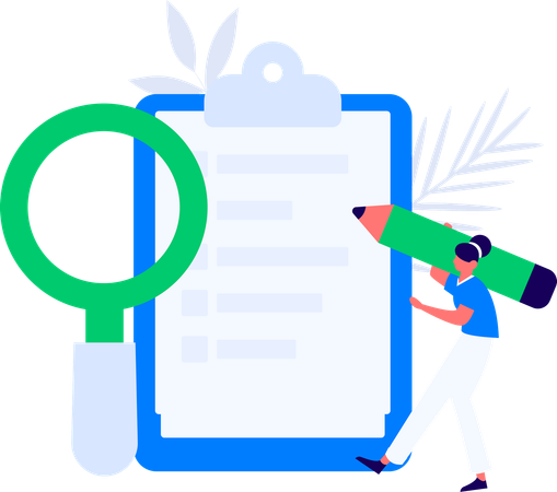 Girl doing Customer Engagement survey  Illustration