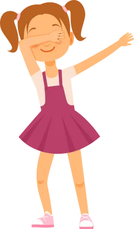 Girl Doing Dabbing Pose  Illustration