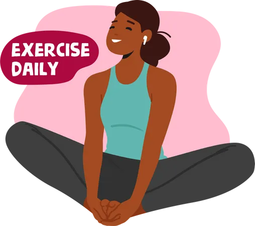 Girl doing daily exercise  Illustration