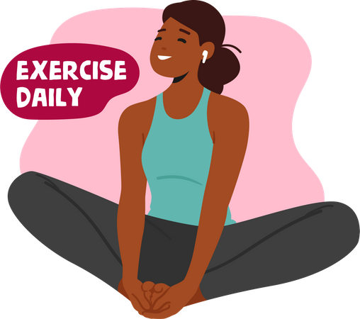 Girl doing daily exercise  Illustration