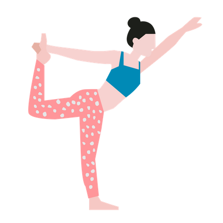 Girl doing dancer yoga pose Illustration