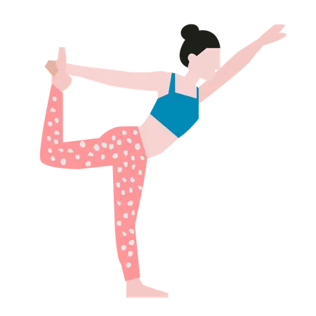 Girl doing dancer yoga pose  Illustration