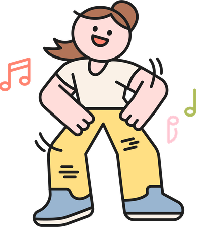 Girl doing dancing  Illustration