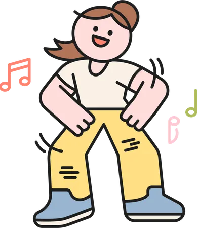 Girl doing dancing  Illustration