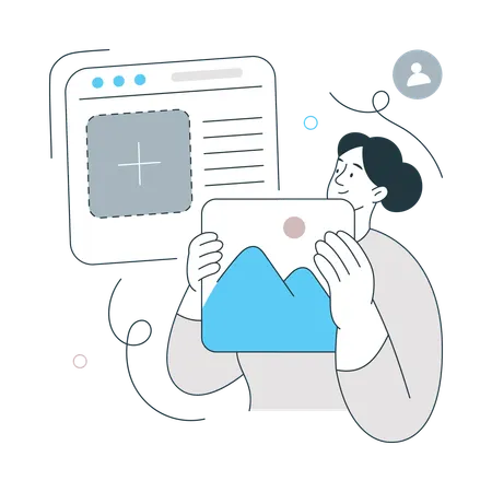 Girl doing Digital Marketing  Illustration