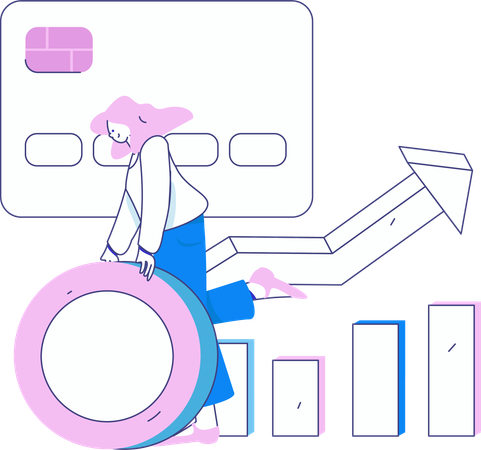 Girl doing digital payment  Illustration