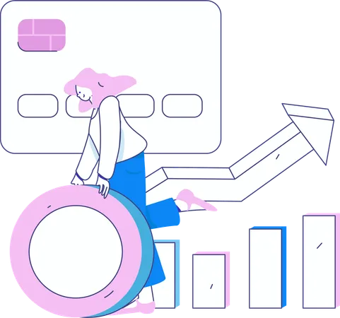 Girl doing digital payment  Illustration