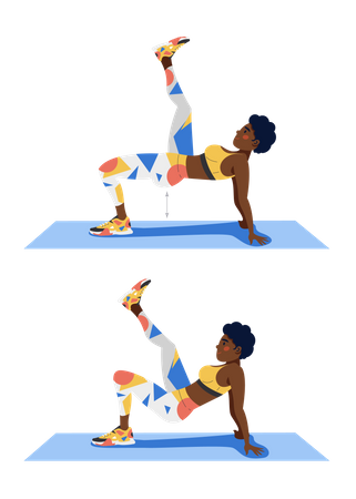 Girl doing Dip Leg Raise  Illustration