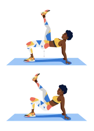 Girl doing Dip Leg Raise  Illustration