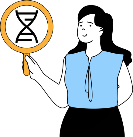 Girl doing dna research  Illustration