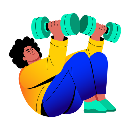 Girl doing dumbbell exercise  Illustration