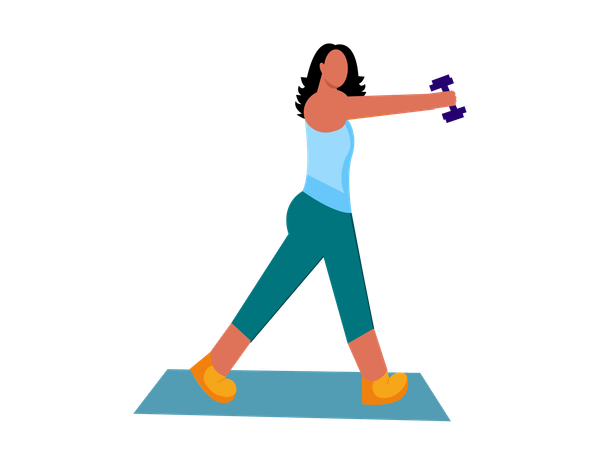 Girl doing dumbbell exercise  Illustration