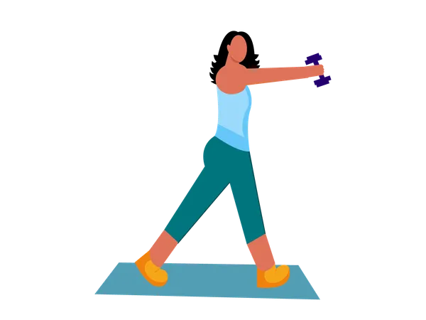 Girl doing dumbbell exercise  Illustration