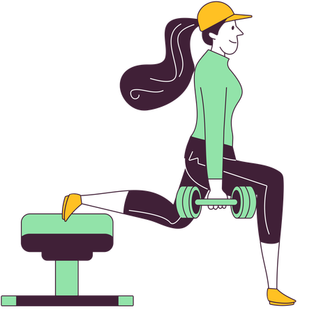 Girl doing dumbbell workout  Illustration
