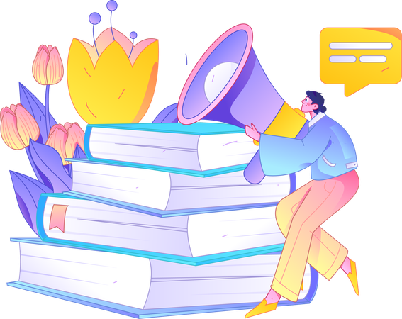 Girl doing education marketing  Illustration