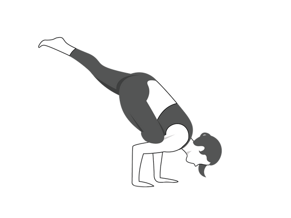 Girl doing eka pada galavasana  Illustration