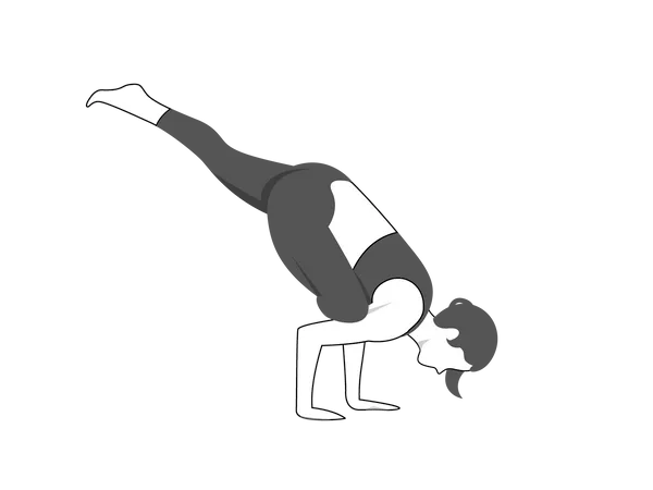 Girl doing eka pada galavasana  Illustration