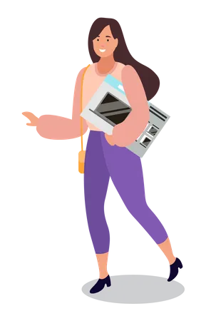 Girl doing electronic shopping  Illustration