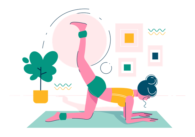 Girl doing exercise Illustration