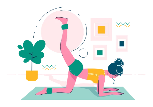 Girl doing exercise  Illustration