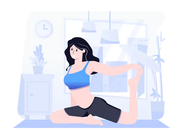 Girl doing exercise  Illustration