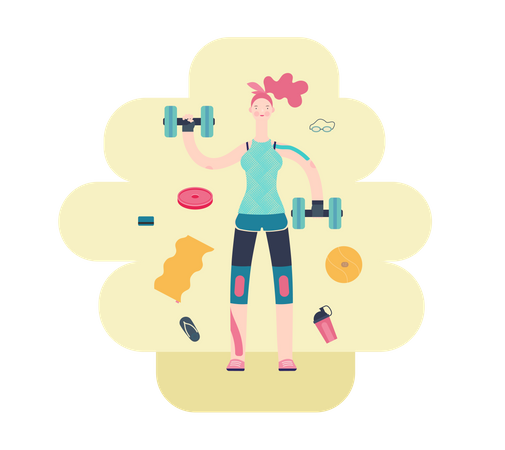 Girl Doing Exercise  Illustration