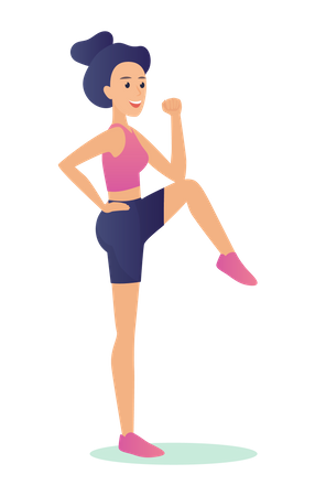 Girl doing exercise  Illustration