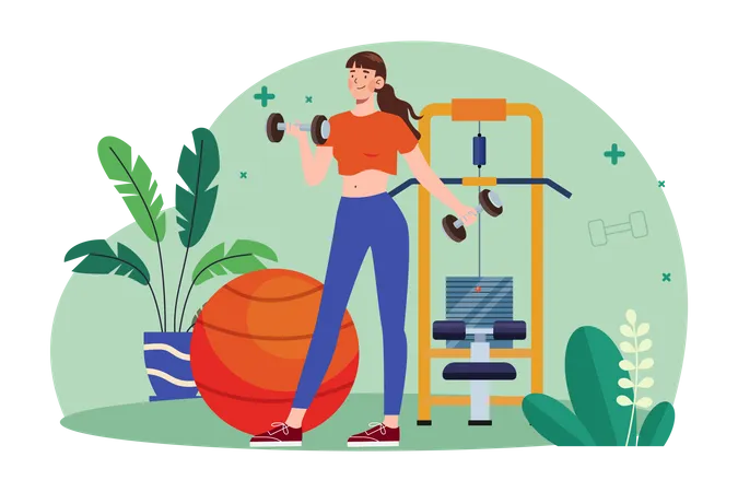 Girl Doing Exercise  Illustration