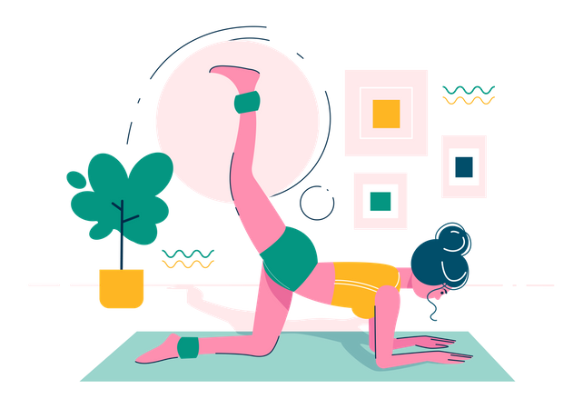 Girl doing exercise  Illustration