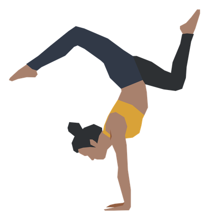 Girl doing exercise  イラスト