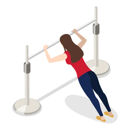 Girl doing exercise in gym  Illustration