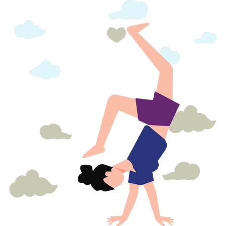 Girl Doing Exercise Position  Illustration