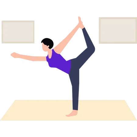 Girl doing exercise positions  Illustration