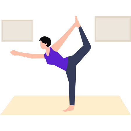 Girl doing exercise positions  Illustration