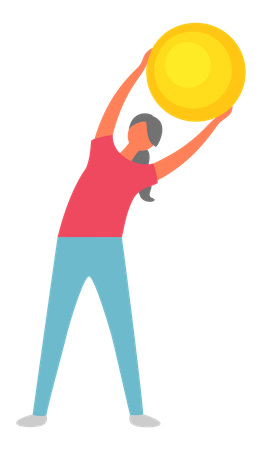 Girl doing exercise with ball  Illustration