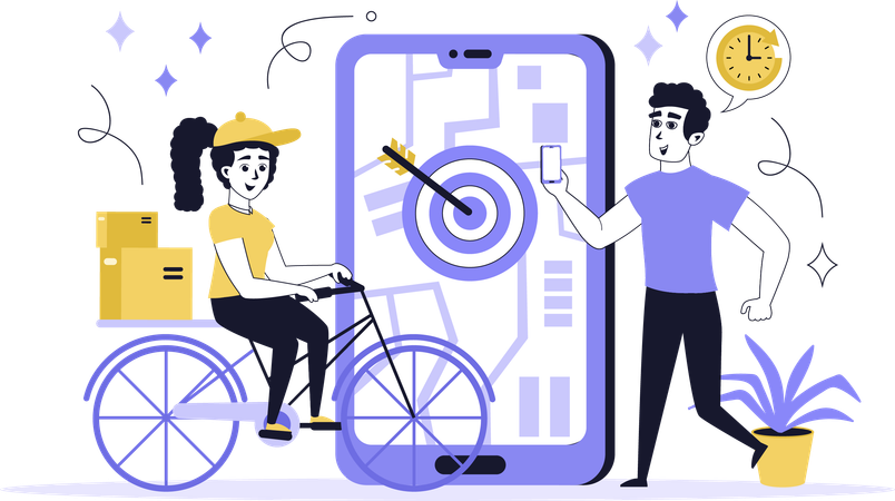 Girl doing express delivery  Illustration