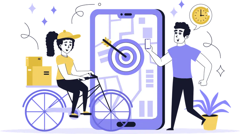 Girl doing express delivery  Illustration