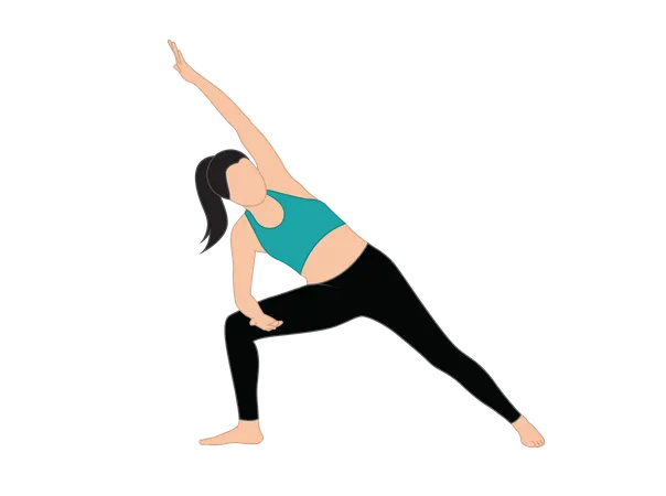 Girl doing fitness exercise  Illustration