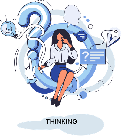 Girl doing Forward Thinking  Illustration