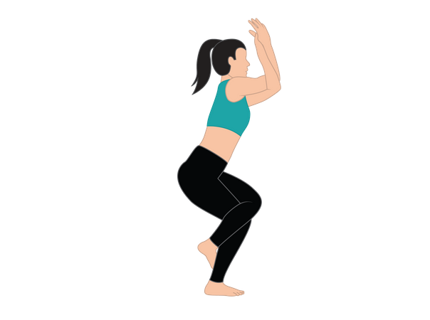 Girl doing Garudasana  Illustration