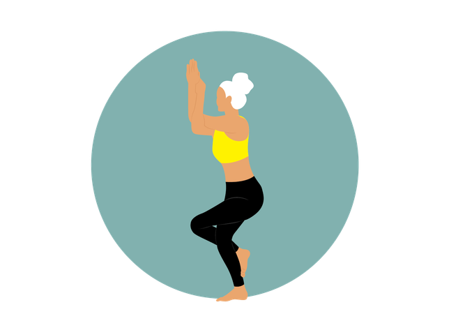 Girl doing Garudasana  Illustration